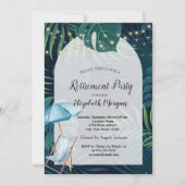 Strandstoel, Parasol, Palm Leaves Pensioen Kaart (Voorkant)