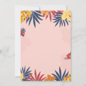 Strandstoel, Parasol, Palmbladeren Hibiscus Kaart (Achterkant)