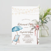 Strandstoel, Parasol, Palmbloem Kaart (Staand voorkant)