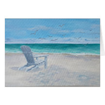 Strandstoel schilderij, voel je beter kaart