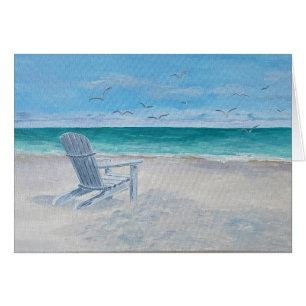 Strandstoel schilderij, voel je beter kaart
