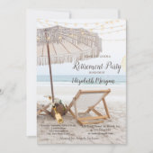 Strandstoel Wijn Pensioen Party Kaart (Voorkant)