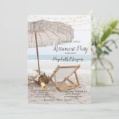 Strandstoel Wijn Pensioen Party Kaart (Staand voorkant)