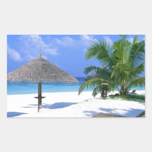 Strandstoel - Zomer Bliss Rechthoekige Sticker (Voorkant)