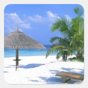 Strandstoel - Zomer Bliss Vierkante Sticker