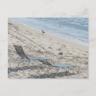 Strandstoelen aan de kust Kustfotografie Briefkaart