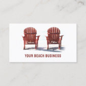 Strandstoelen bruin wit rustiek visitekaartje (Voorkant)
