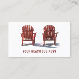 Strandstoelen bruin wit rustiek visitekaartje