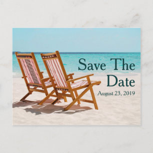 Strandstoelen Destination Wedding Save the Date Aankondigingskaart