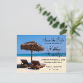 Strandstoelen Destination Wedding Save the Date Aankondigingskaart (Staand voorkant)