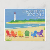 Strandstoelen en Vuurtoren Inspirerend Briefkaart (Voorkant)