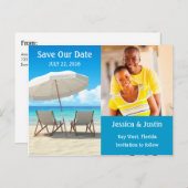 Strandstoelen Foto Save the Date Kaart (Voorkant / Achterkant)