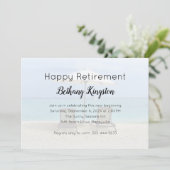 Strandstoelen Happy Retirement Party Uitnodiging (Staand voorkant)