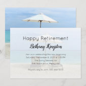 Strandstoelen Happy Retirement Party Uitnodiging (Voorkant / Achterkant)