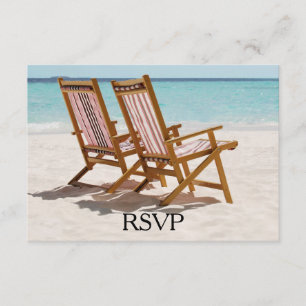Strandstoelen Huwelijk RSVP Kaartje