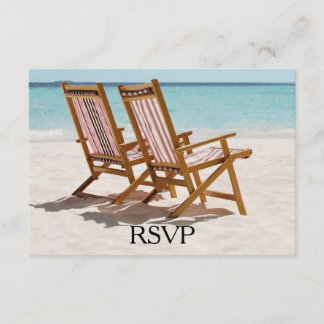 Strandstoelen Huwelijk RSVP Kaartje