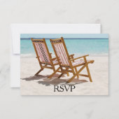 Strandstoelen Huwelijk RSVP Kaartje (Voorkant)