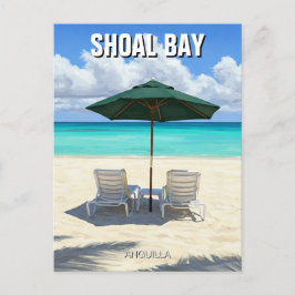 Strandstoelen in Shoal Bay Anguilla Travel Briefkaart