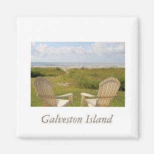 Strandstoelen op Galveston Island Magnet