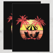 Strandstoelen Parasol Zomer Zonsondergang 80s Palm (Voorkant / Achterkant)