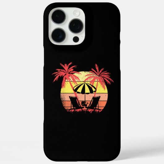 Strandstoelen Parasol Zomer Zonsondergang 80s Palm Case-Mate iPhone Case (Achterkant)