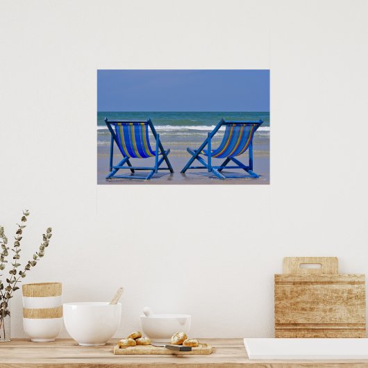 strandstoelen poster (Keuken)