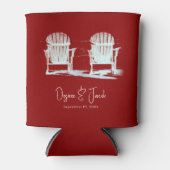 Strandstoelen Rood Wit Rustieke Bruiloft Blikjeskoeler (Voorkant)