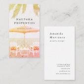 Strandstoelen Roze Vakantiehuis Visitekaartje (Voorkant / Achterkant)