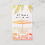Strandstoelen Roze Vakantiehuis Visitekaartje (Voorkant)