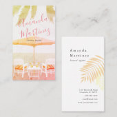 Strandstoelen Roze Vakantiehuis Visitekaartje (Voorkant / Achterkant)