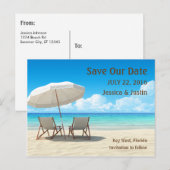 Strandstoelen Save the Date Kaart (Voorkant / Achterkant)