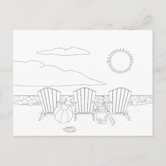 Strandstoelen Volwassen kleuren Briefkaart (Voorkant)