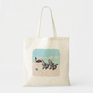 Strandstoelen vuurtoren boodschappentas tote bag