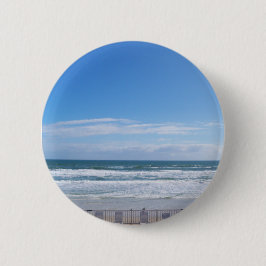 Strandstoelen wachten op jou ronde button 5,7 cm