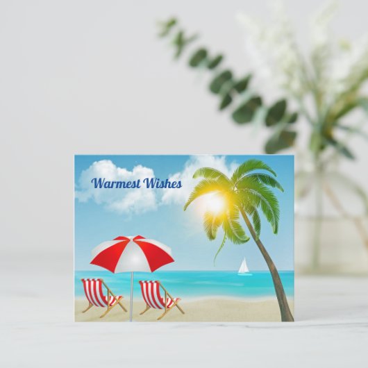 Strandstoelen Warmste wensen Briefkaart (Staand voorkant)