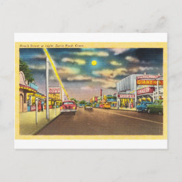 Strandstraat bij nacht in Savin Rock, CT Briefkaart