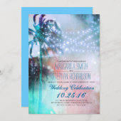 strandstralen strandbruiloft uitnodigen kaart (Voorkant / Achterkant)