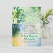 strandstralen strandbruiloft uitnodigen kaart (Staand voorkant)