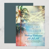 strandstralen strandbruiloft uitnodigen kaart (Voorkant / Achterkant)