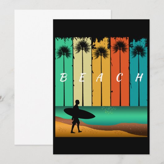  STRANDSURFER SURFEN PALMBOMEN KAART (Voorkant / Achterkant)