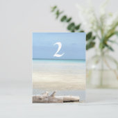 Strandtafel nummer bruiloft briefkaart (Staand voorkant)