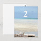 Strandtafel nummer bruiloft briefkaart (Voorkant / Achterkant)