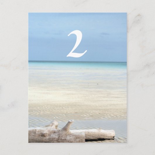 Strandtafel nummer bruiloft briefkaart (Voorkant)