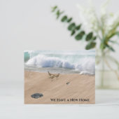 Strandtafereel Adreswijziging Briefkaart (Staand voorkant)
