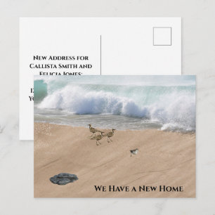 Strandtafereel Adreswijziging Briefkaart