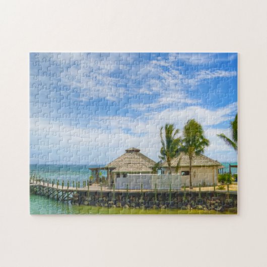 Strandtafereel Amerikaans Samoa. Legpuzzel (Horizontaal)