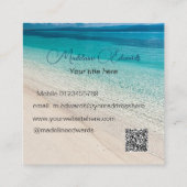 Strandtafereel Blauw Moderne Kust Vierkante Visitekaartje (Achterkant)