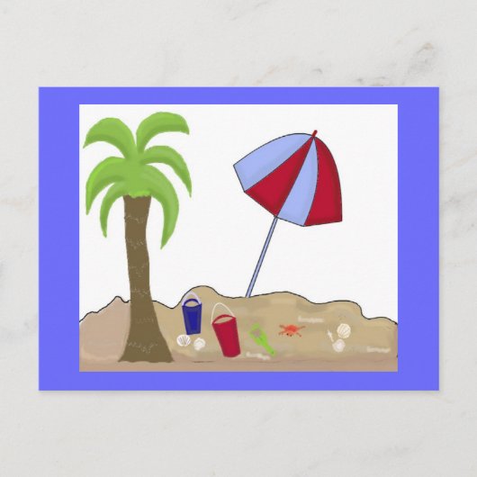 Strandtafereel Briefkaart (Voorkant)
