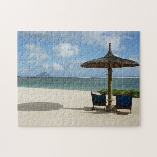 Strandtafereel Mauritius. Legpuzzel (Horizontaal)