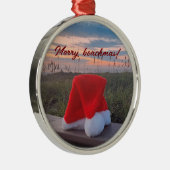 Strandtafereel met Santa hat en sunrise Ornament (Rechts)